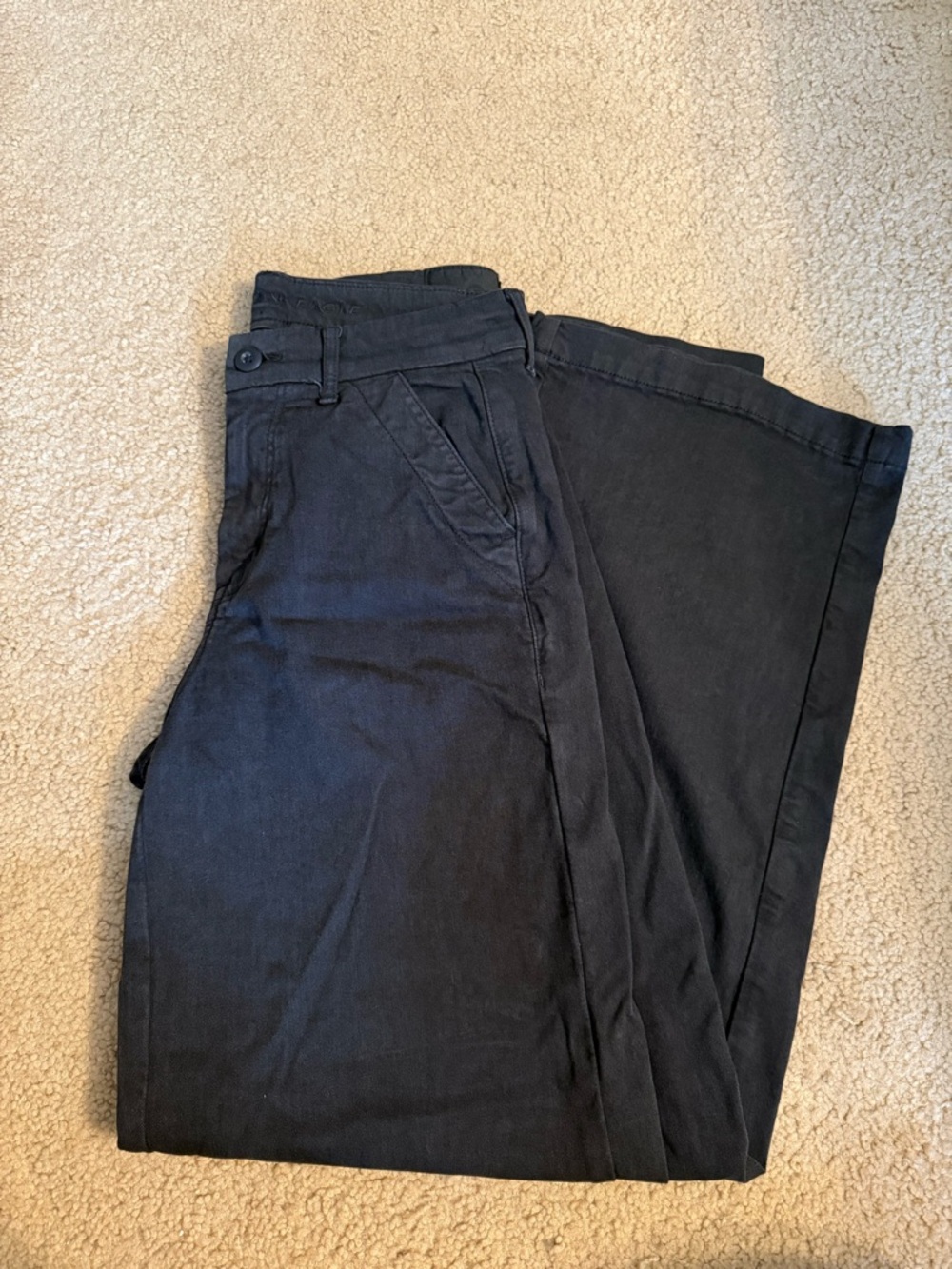 Black Stretchy Wide-Leg Pants